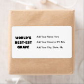 世界のベスト米国東部標準時刻のグラムの黒の文字のTシャツおよびギフト ラベル (インサイチュ)