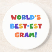 世界のベスト米国東部標準時刻のグラム明るい色のギフト コースター (正面)