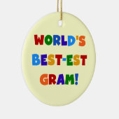 世界のベスト米国東部標準時刻のグラム明るい色のギフト セラミックオーナメント (右)