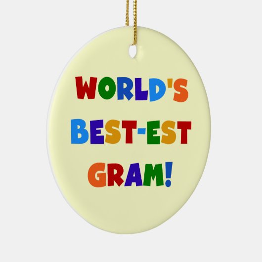 世界のベスト米国東部標準時刻のグラム明るい色のギフト セラミックオーナメント (右)