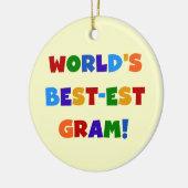 世界のベスト米国東部標準時刻のグラム明るい色のギフト セラミックオーナメント (左)