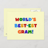 世界のベスト米国東部標準時刻のグラム明るい色のギフト ポストカード (正面/裏面)