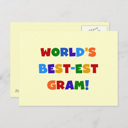 世界のベスト米国東部標準時刻のグラム明るい色のギフト ポストカード (正面/裏面)