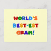 世界のベスト米国東部標準時刻のグラム明るい色のギフト ポストカード (正面)