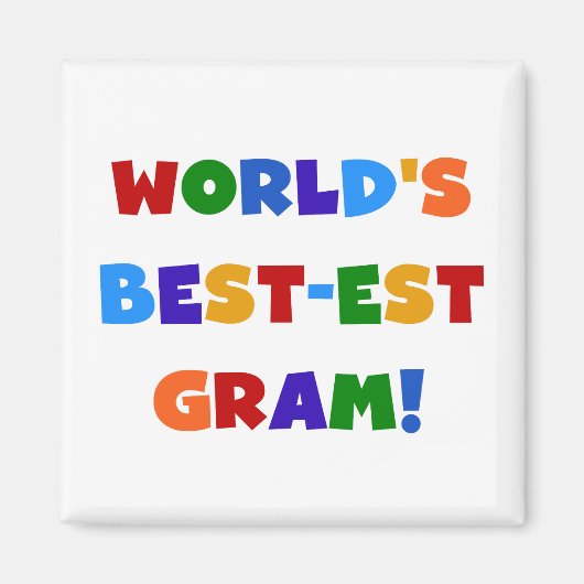 世界のベスト米国東部標準時刻のグラム明るい色のギフト マグネット (正面)