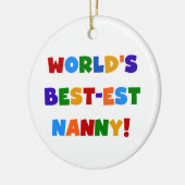 世界のベスト米国東部標準時刻の乳母明るい色のギフト セラミックオーナメント (左)