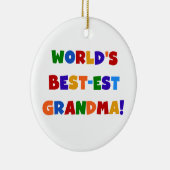 世界のベスト米国東部標準時刻の祖母の明るいTシャツおよびギフト セラミックオーナメント (右)