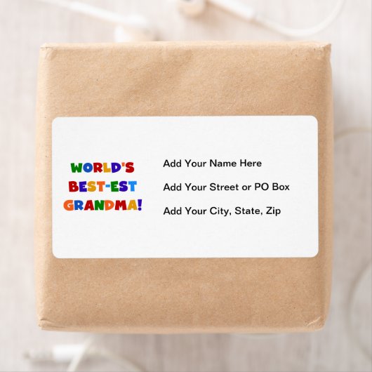 世界のベスト米国東部標準時刻の祖母の明るいTシャツおよびギフト ラベル (インサイチュ)