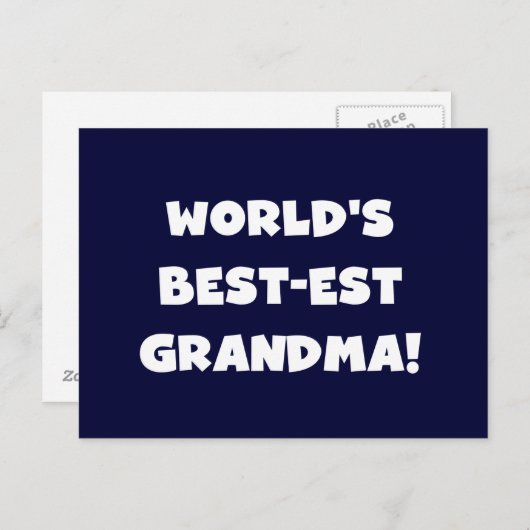 世界のベスト米国東部標準時刻の祖母の白い文字のギフト ポストカード (正面/裏面)