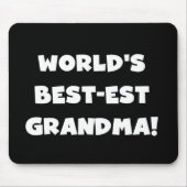 世界のベスト米国東部標準時刻の祖母の白い文字のギフト マウスパッド (正面)