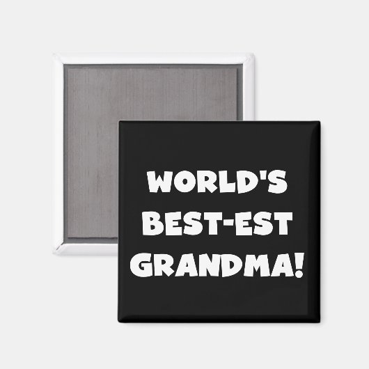 世界のベスト米国東部標準時刻の祖母の白い文字のギフト マグネット (正面/裏面)
