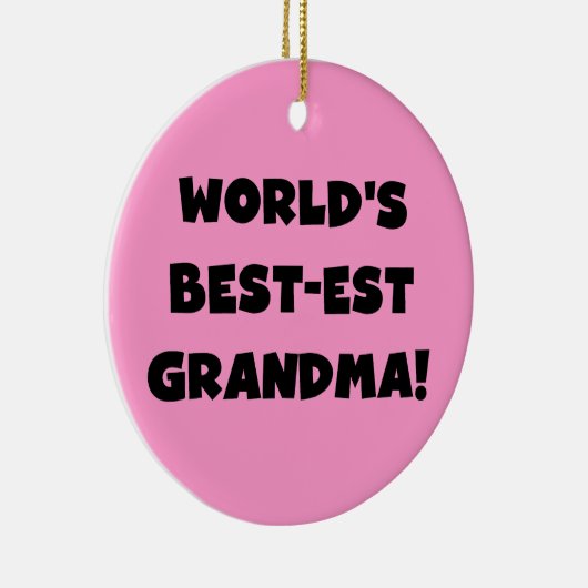 世界のベスト米国東部標準時刻の祖母の黒のTシャツおよびギフト セラミックオーナメント (右)