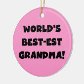 世界のベスト米国東部標準時刻の祖母の黒のTシャツおよびギフト セラミックオーナメント (左)