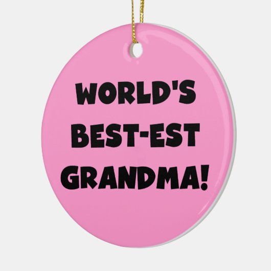 世界のベスト米国東部標準時刻の祖母の黒のTシャツおよびギフト セラミックオーナメント (左)