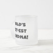 世界のベスト米国東部標準時刻の祖母の黒のTシャツおよびギフト フロストグラスマグカップ (正面左)