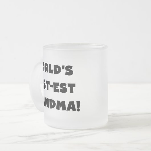 世界のベスト米国東部標準時刻の祖母の黒のTシャツおよびギフト フロストグラスマグカップ (正面左)