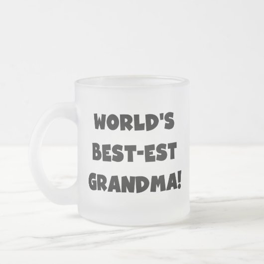 世界のベスト米国東部標準時刻の祖母の黒のTシャツおよびギフト フロストグラスマグカップ (左)