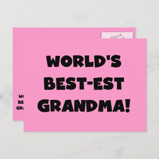 世界のベスト米国東部標準時刻の祖母の黒のTシャツおよびギフト ポストカード (正面/裏面)