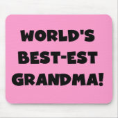 世界のベスト米国東部標準時刻の祖母の黒のTシャツおよびギフト マウスパッド (正面)