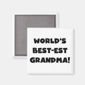 世界のベスト米国東部標準時刻の祖母の黒のTシャツおよびギフト マグネット (正面/裏面)