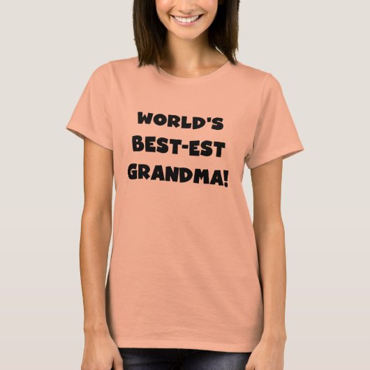 世界のベスト米国東部標準時刻の祖母の黒のTシャツおよびギフト Tシャツ (正面)