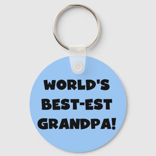 世界のベスト米国東部標準時刻の祖父の黒くか白い文字 キーホルダー (正面)