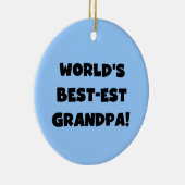 世界のベスト米国東部標準時刻の祖父の黒くか白い文字 セラミックオーナメント (右)