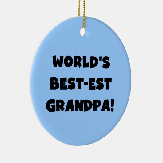 世界のベスト米国東部標準時刻の祖父の黒くか白い文字 セラミックオーナメント (右)