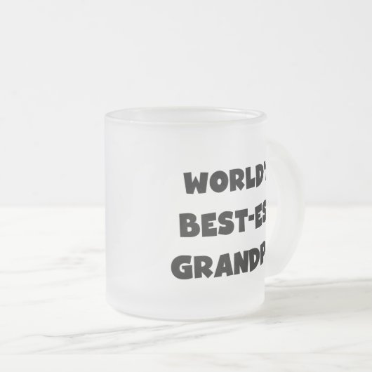 世界のベスト米国東部標準時刻の祖父の黒くか白い文字 フロストグラスマグカップ (正面右)