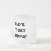 世界のベスト米国東部標準時刻の祖父の黒くか白い文字 フロストグラスマグカップ (正面左)