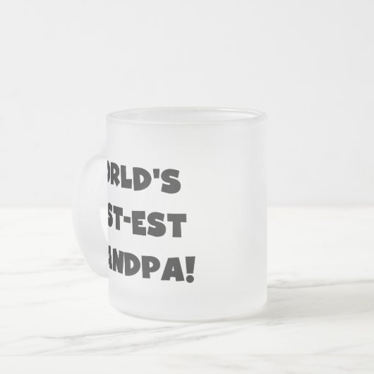 世界のベスト米国東部標準時刻の祖父の黒くか白い文字 フロストグラスマグカップ (正面左)