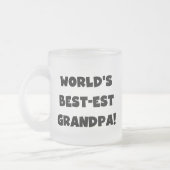 世界のベスト米国東部標準時刻の祖父の黒くか白い文字 フロストグラスマグカップ (左)