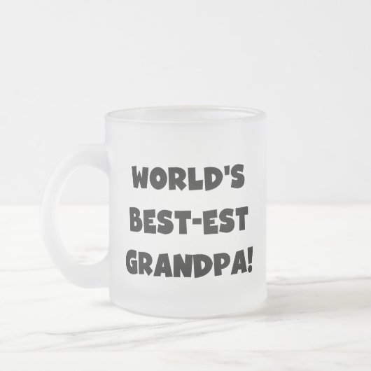 世界のベスト米国東部標準時刻の祖父の黒くか白い文字 フロストグラスマグカップ (左)