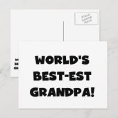世界のベスト米国東部標準時刻の祖父の黒くか白い文字 ポストカード (正面/裏面)