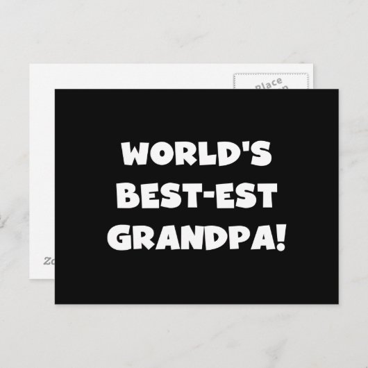 世界のベスト米国東部標準時刻の祖父の黒くか白い文字 ポストカード (正面/裏面)