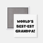 世界のベスト米国東部標準時刻の祖父の黒くか白い文字 マグネット (正面/裏面)