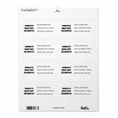 世界のベスト米国東部標準時刻の祖父の黒くか白い文字 ラベル (フルシート)