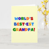 世界のベスト米国東部標準時刻の祖父明るい色のギフト カード (黄色い花)