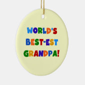 世界のベスト米国東部標準時刻の祖父明るい色のギフト セラミックオーナメント (右)