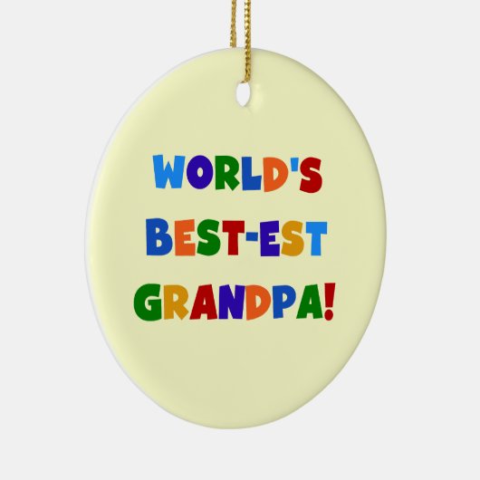 世界のベスト米国東部標準時刻の祖父明るい色のギフト セラミックオーナメント (右)