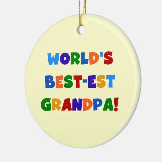 世界のベスト米国東部標準時刻の祖父明るい色のギフト セラミックオーナメント (左)