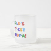 世界のベスト米国東部標準時刻の祖父明るい色のギフト フロストグラスマグカップ (正面左)