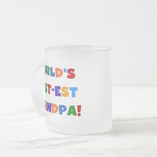世界のベスト米国東部標準時刻の祖父明るい色のギフト フロストグラスマグカップ (正面左)