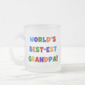 世界のベスト米国東部標準時刻の祖父明るい色のギフト フロストグラスマグカップ (左)