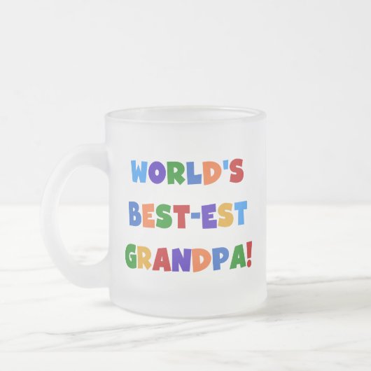 世界のベスト米国東部標準時刻の祖父明るい色のギフト フロストグラスマグカップ (左)