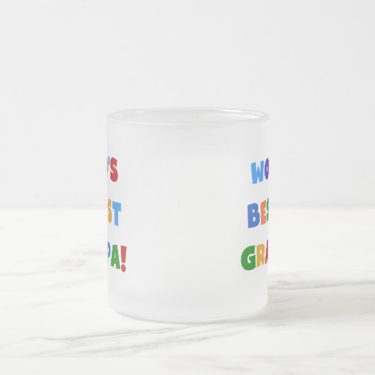 世界のベスト米国東部標準時刻の祖父明るい色のギフト フロストグラスマグカップ (中央)