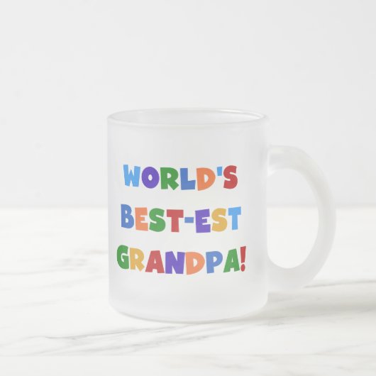 世界のベスト米国東部標準時刻の祖父明るい色のギフト フロストグラスマグカップ (右)