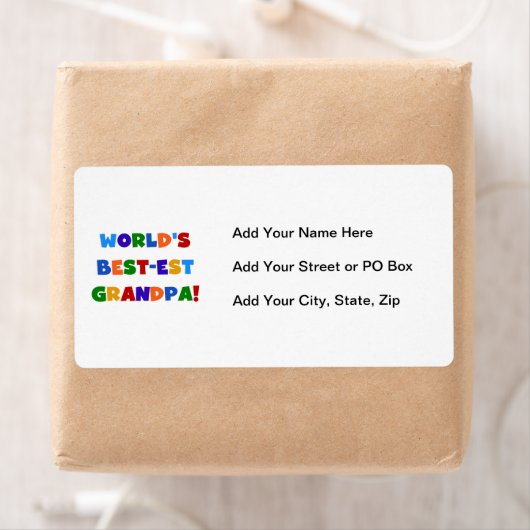 世界のベスト米国東部標準時刻の祖父明るい色のギフト ラベル (インサイチュ)