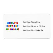 世界のベスト米国東部標準時刻の祖父明るい色のギフト ラベル (正面)