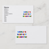 世界のベスト米国東部標準時刻の祖父明るい色のギフト 名刺 (正面/裏面)